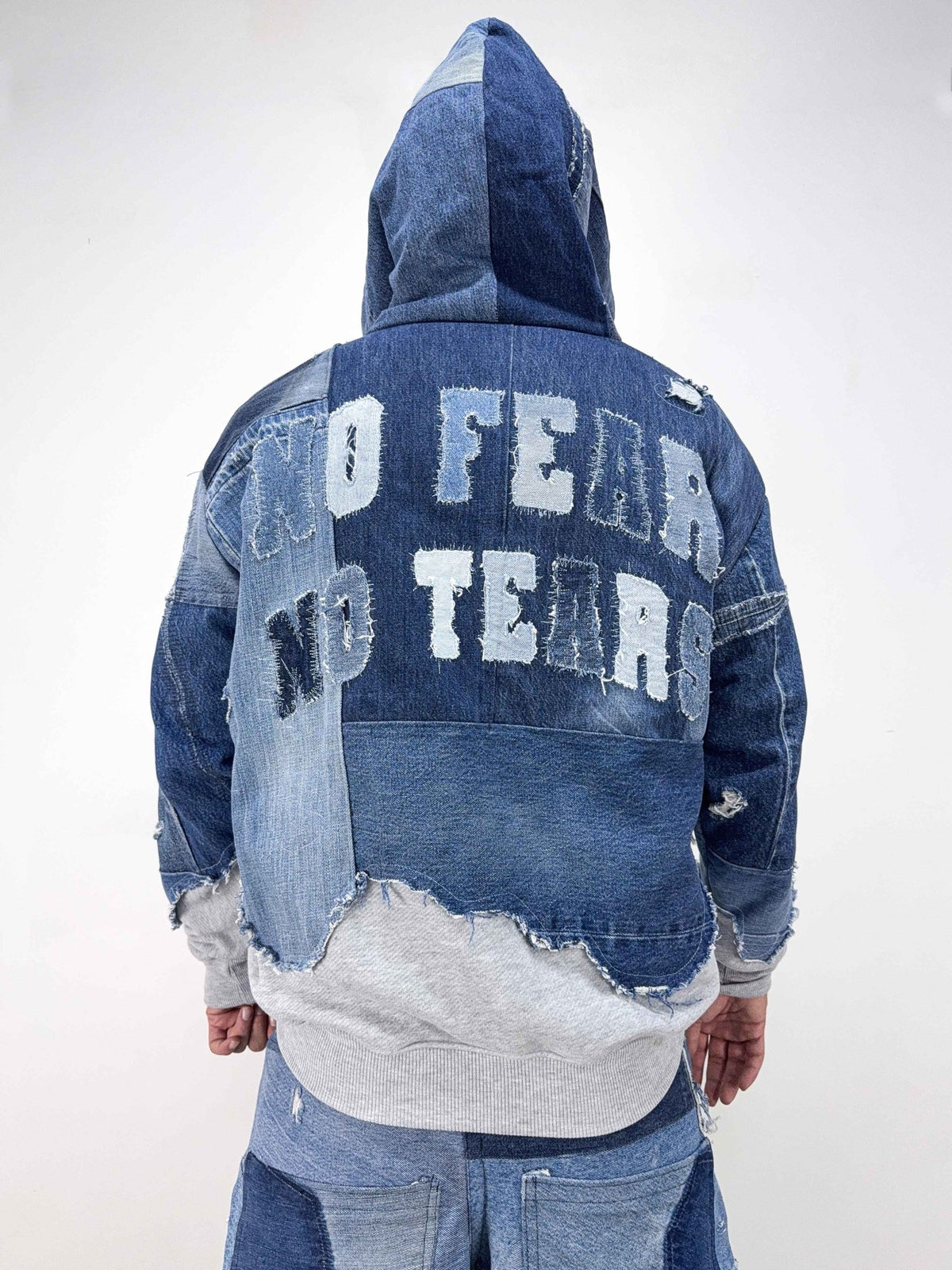 Oversized Denim Zip Hoodie - NTMB - Nevertoomuchbasic