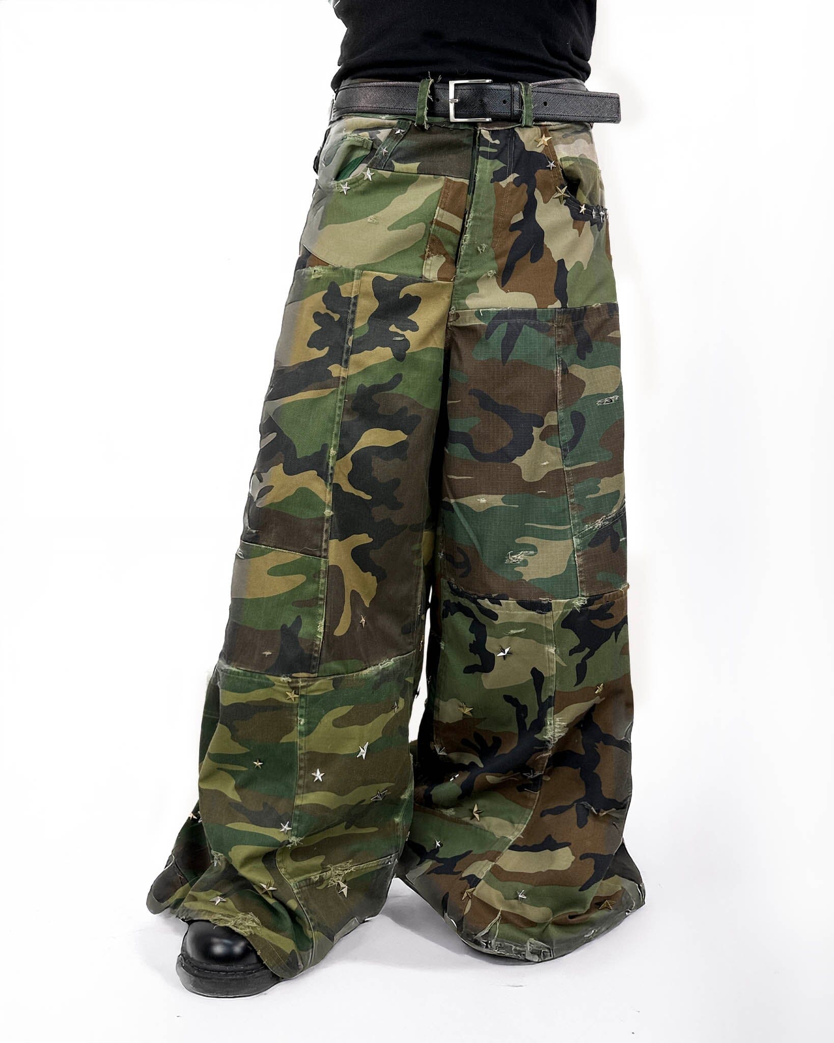 Pants Wide Leg Camo Patchwork - NTMB - Nevertoomuchbasic