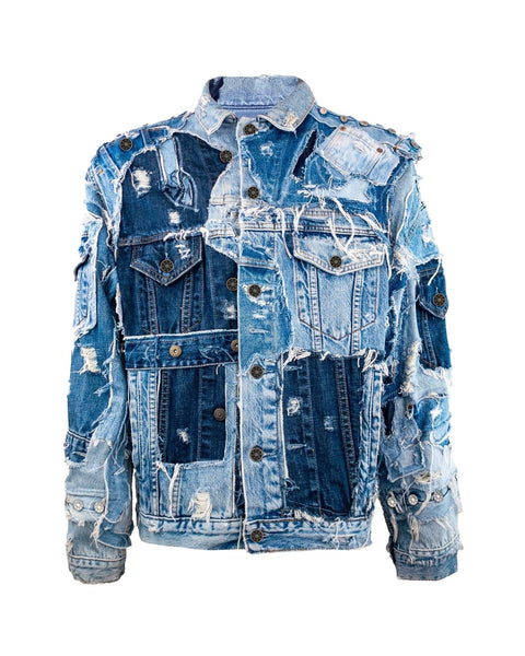 Patchwork denim regular jacket blue - NTMB - Nevertoomuchbasic