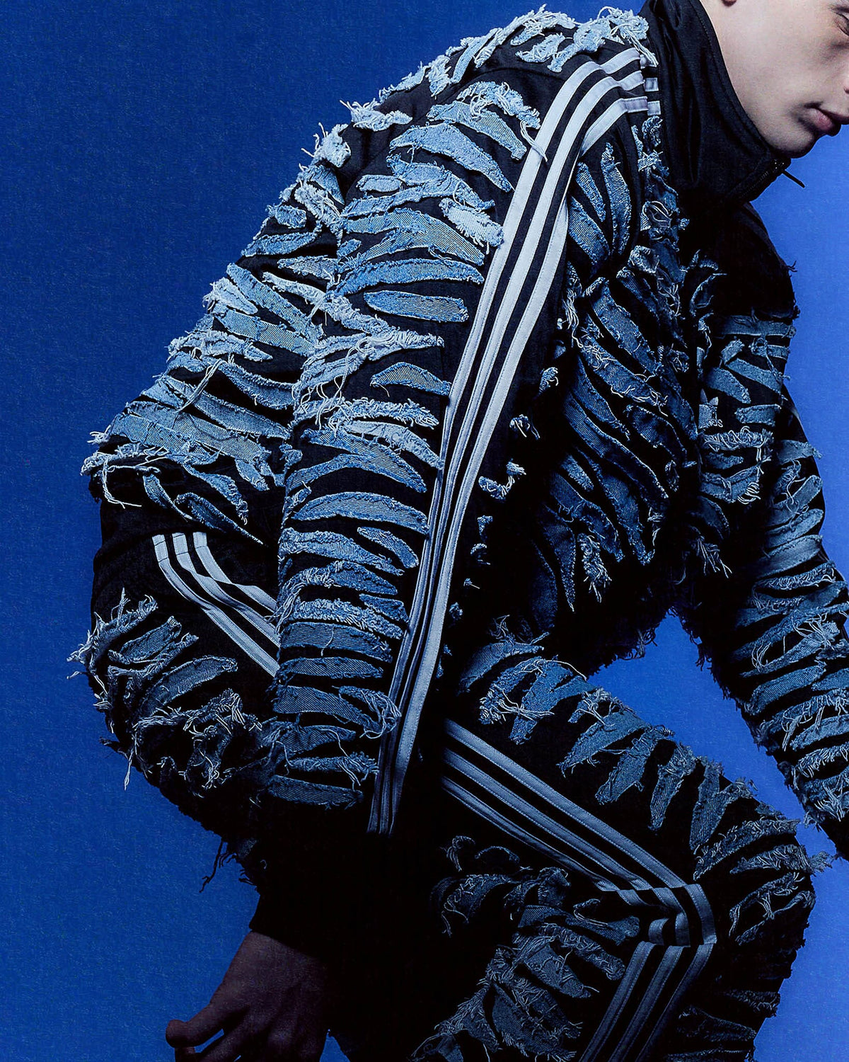 Upcycled Firebird Zebra Denim Track Pants - NTMB - Nevertoomuchbasic