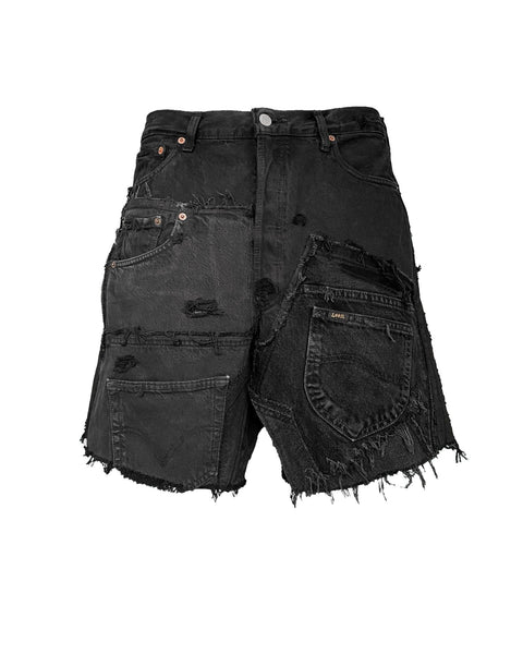 【DISCERNMENT】Steel black bermuda denim jeans Skeleton Denim Black Shorts – Techwear Canada