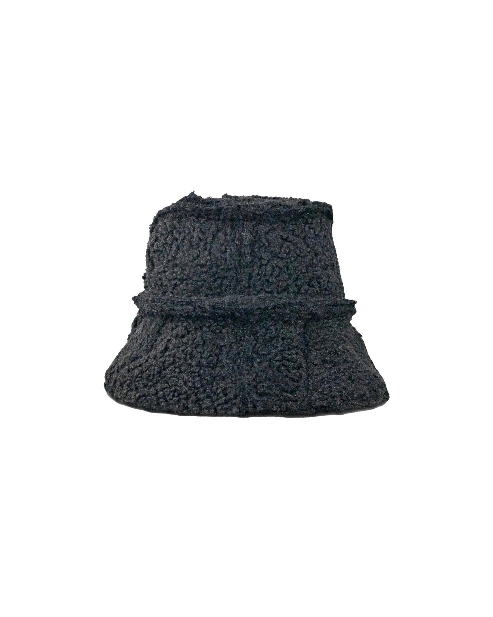 Bucket Hats Fake Shearling Logo Black