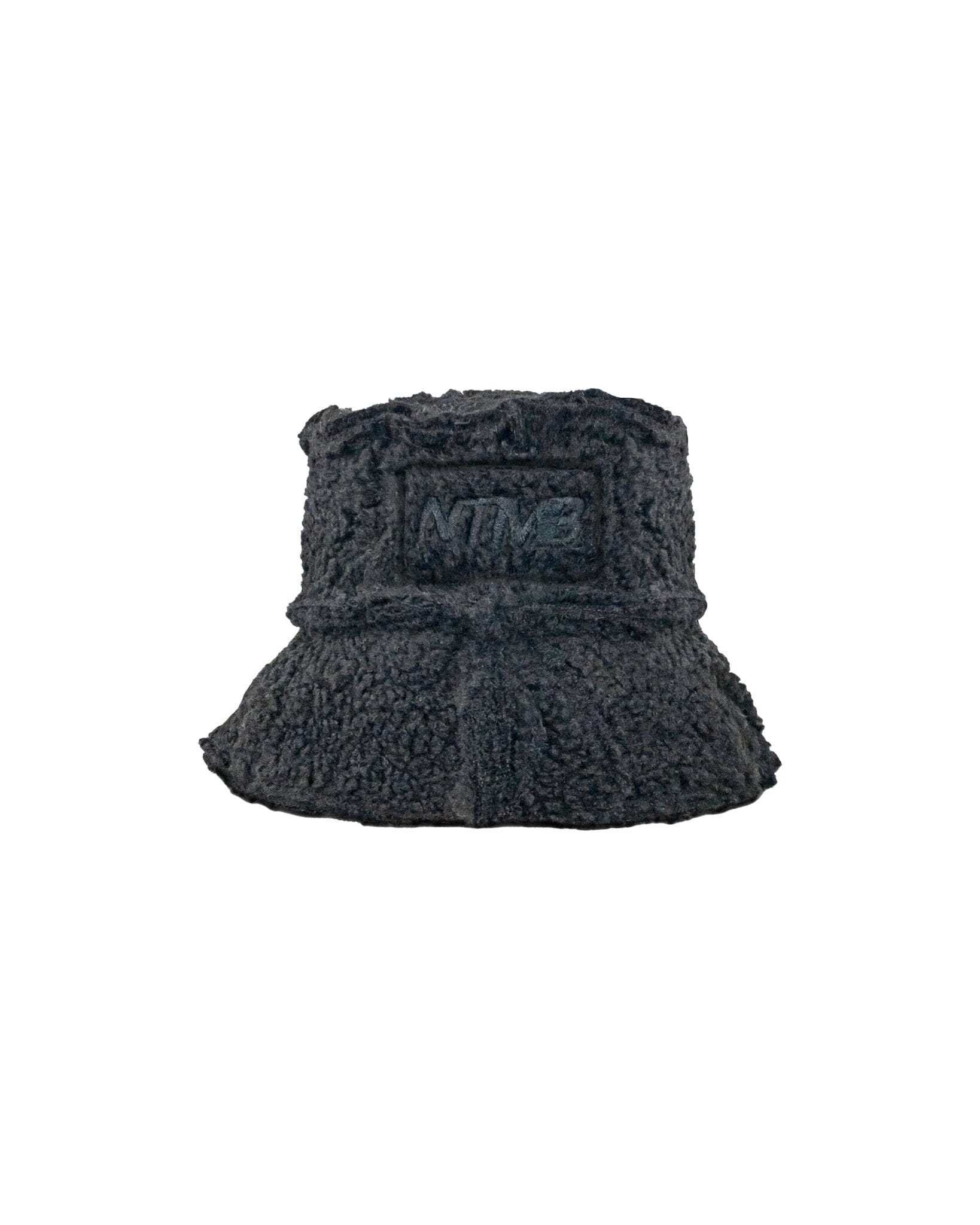 Bucket Hats Fake Shearling Logo Black
