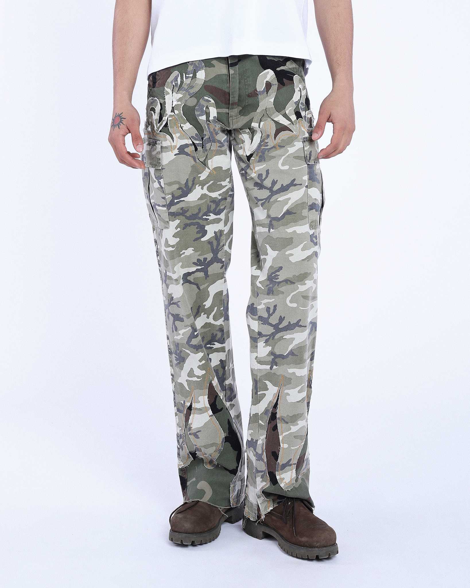 Jeans Camouflage Cargo Flames