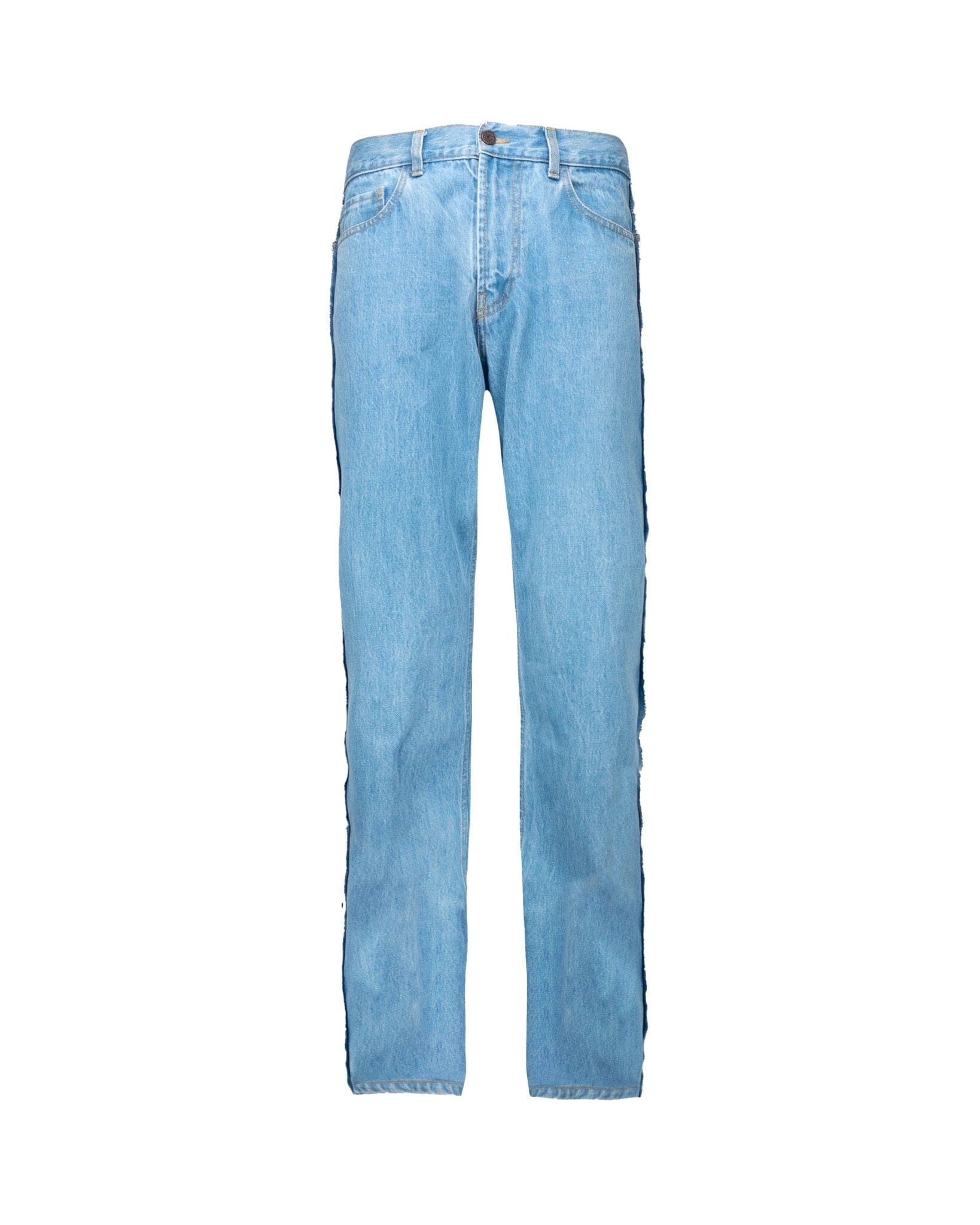 Jeans Straight Baggy Basic Frayed