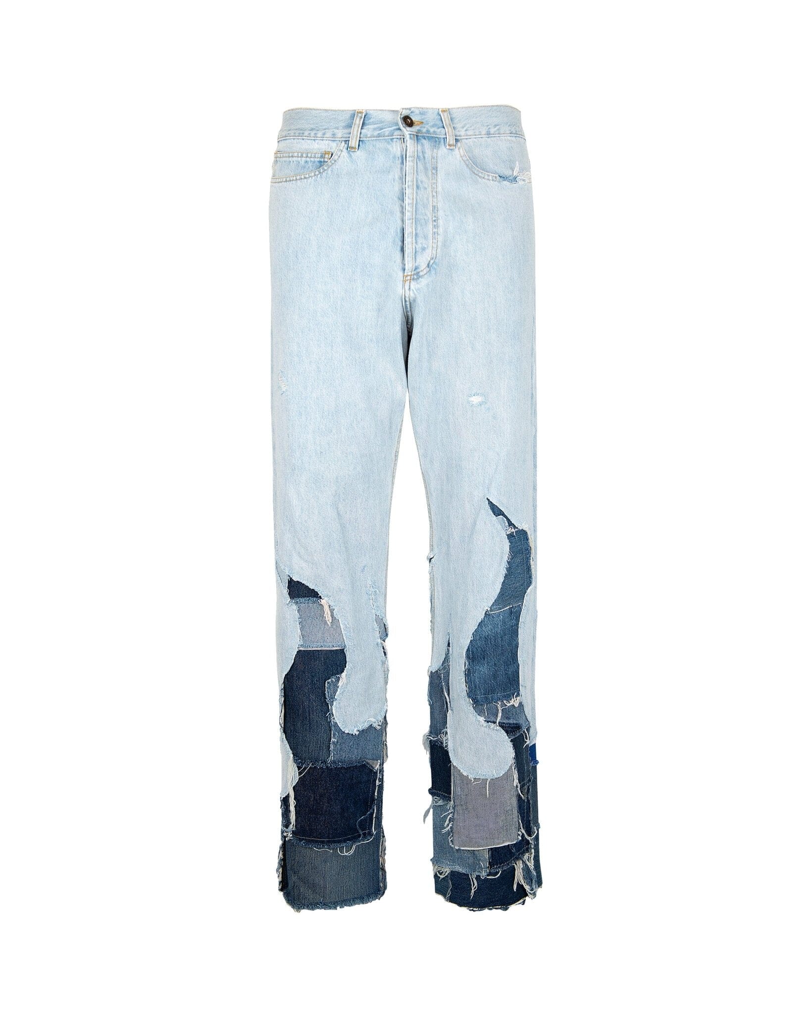 Jeans Straight Flare FIRE patchwork