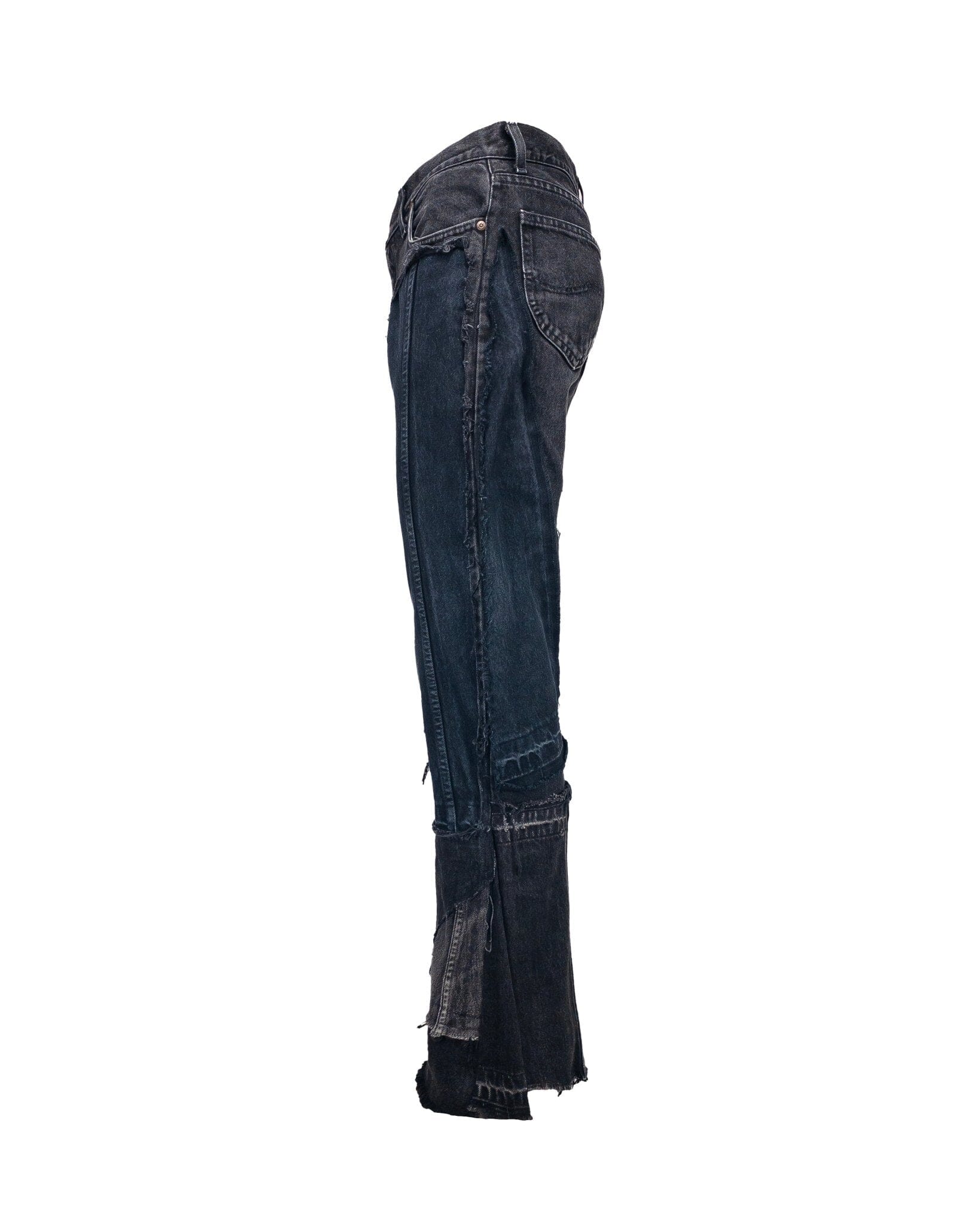 Jeans Straight Flare Reworked Vintage Paneled Black