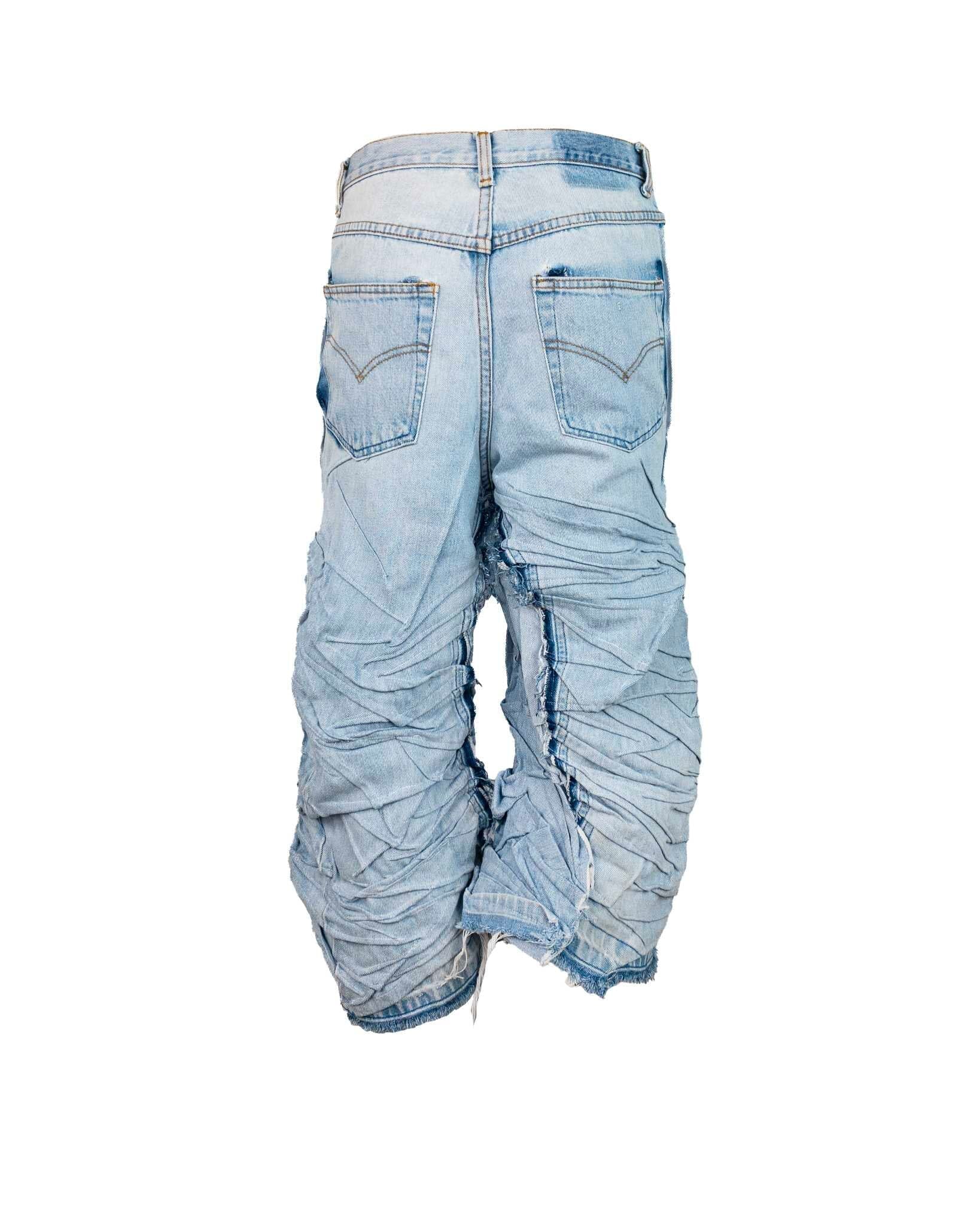 Jorts Pleated Blue