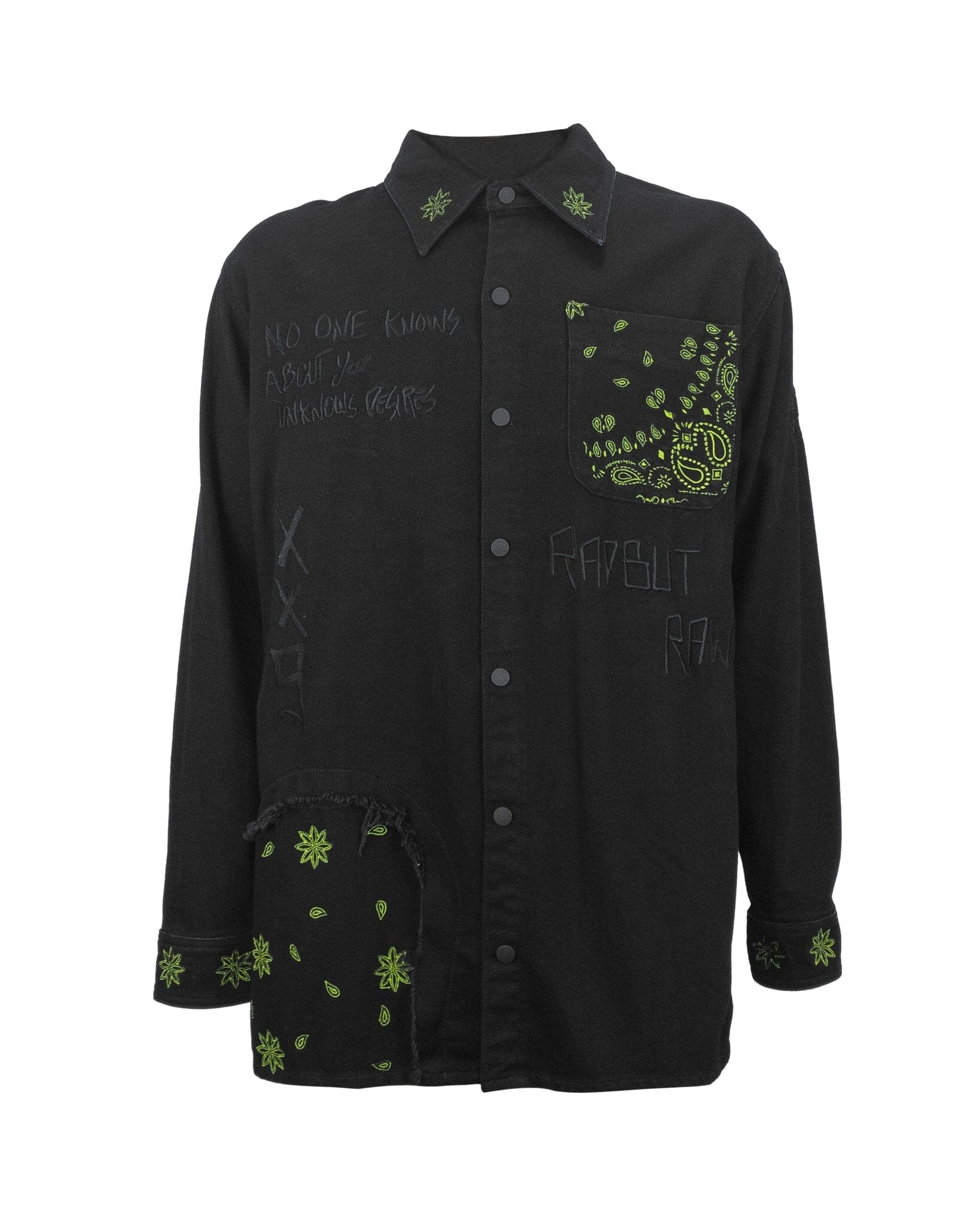 Shirt Over Denim Embroidered black